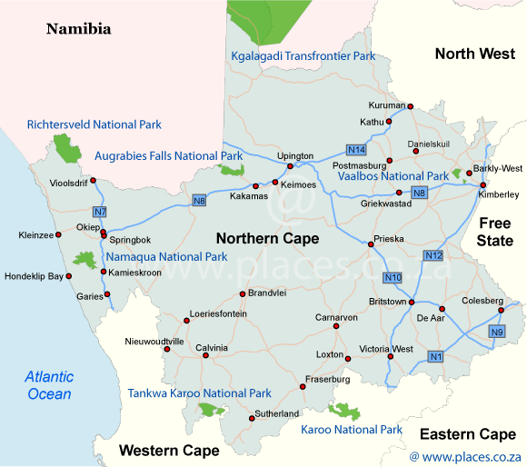Map of the Northern Cape